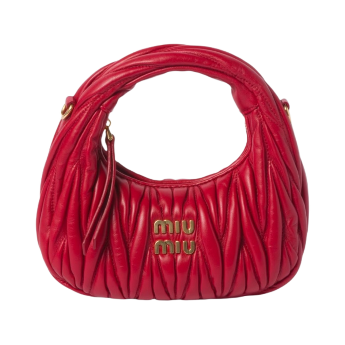 미우 미우 완더 마테라쎄 나파 가죽 호보 미니백 레드(Miu Miu Wander Matelasse Nappa Leather Hobo Mini Bag Red) - 1