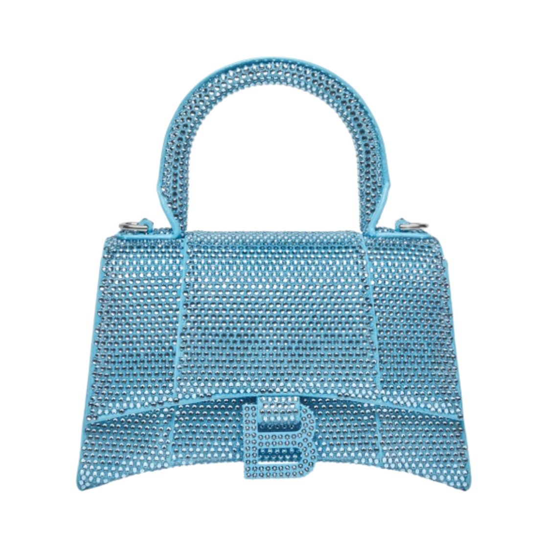 발렌시아가 라인스톤 아워글래스 XS 핸드백 블루(Balenciaga Hourglass XS Handbag with Rhinestones Blue) - 1