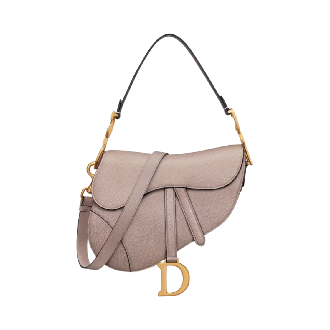 M0455CBAA-M30G Dior Saddle Bag with Strap Warm Taupe Grained Calfskin - 대표 이미지 #1
