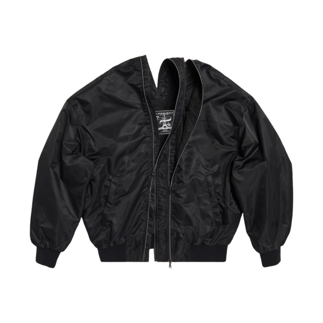 JACK107-S25 Y/Project Double Zip Bomber Black - 23FW