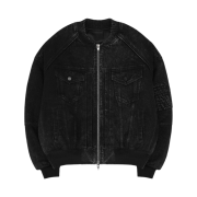 Juun.J Denim Trucker Designed MA-1 Jumper Black - 23FW