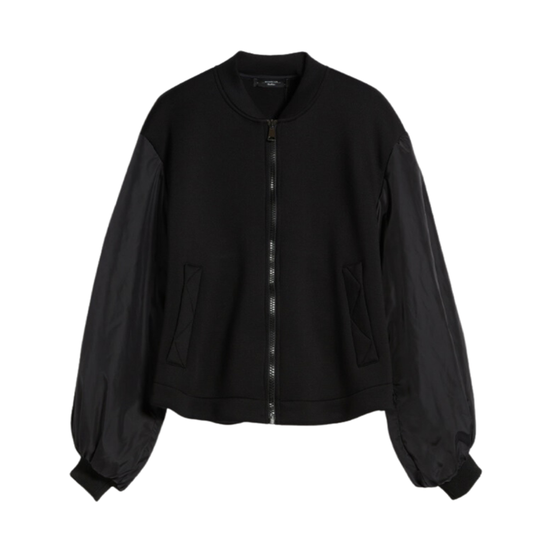 (W) 위켄드 막스마라 나셀로 플레어드 저지 봄버 자켓 블랙((W) Weekend Max Mara Nasello Flared Jersey Bomber Jacket Black) - 1