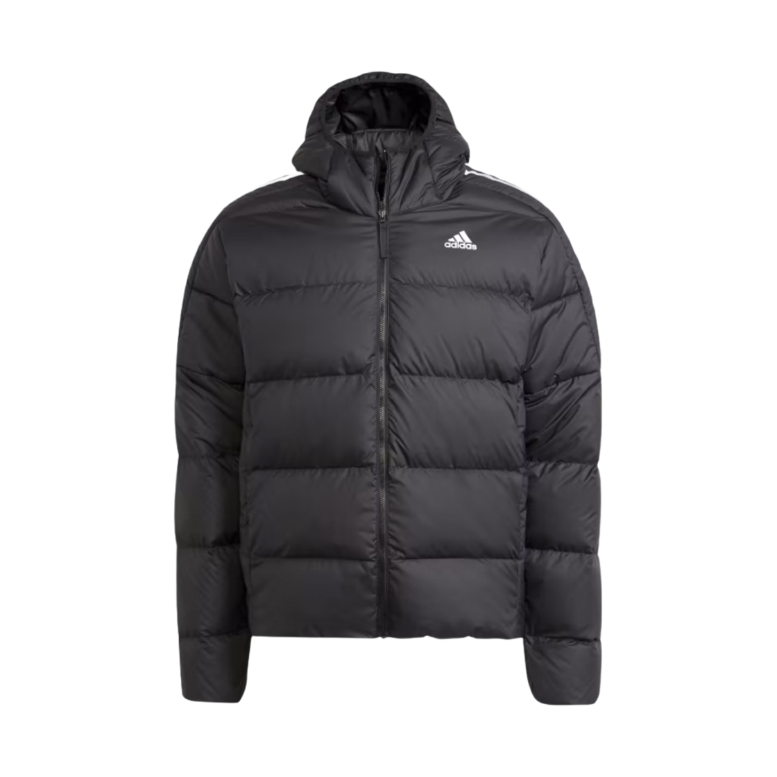 GT9141 Adidas Essentials Midweight Down Hooded Jacket Black - KR sizing