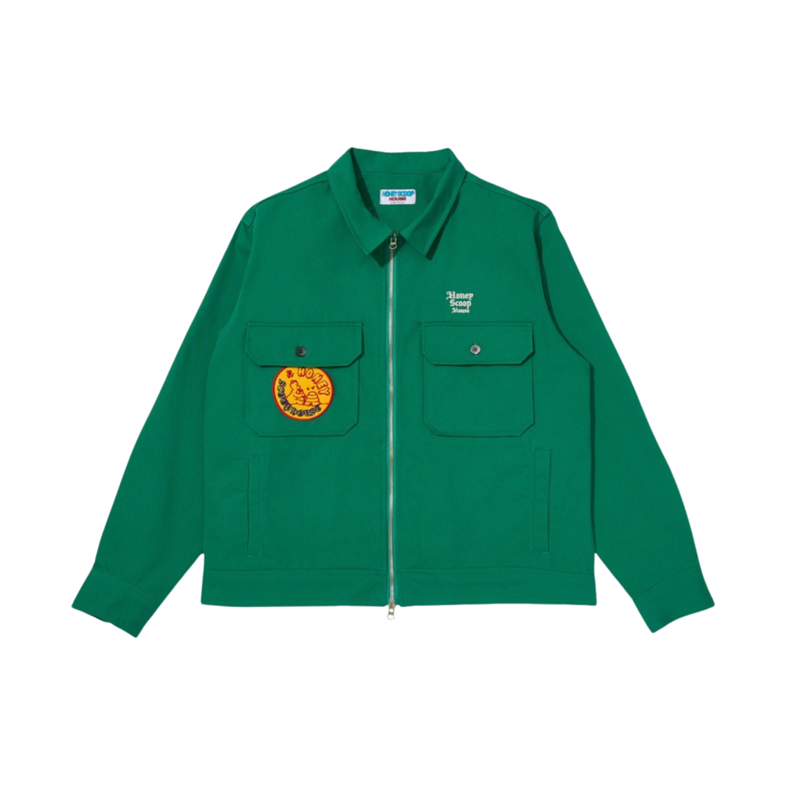 HSH24OU77GR Honey Scoop House Honey Bear Work Jacket Green