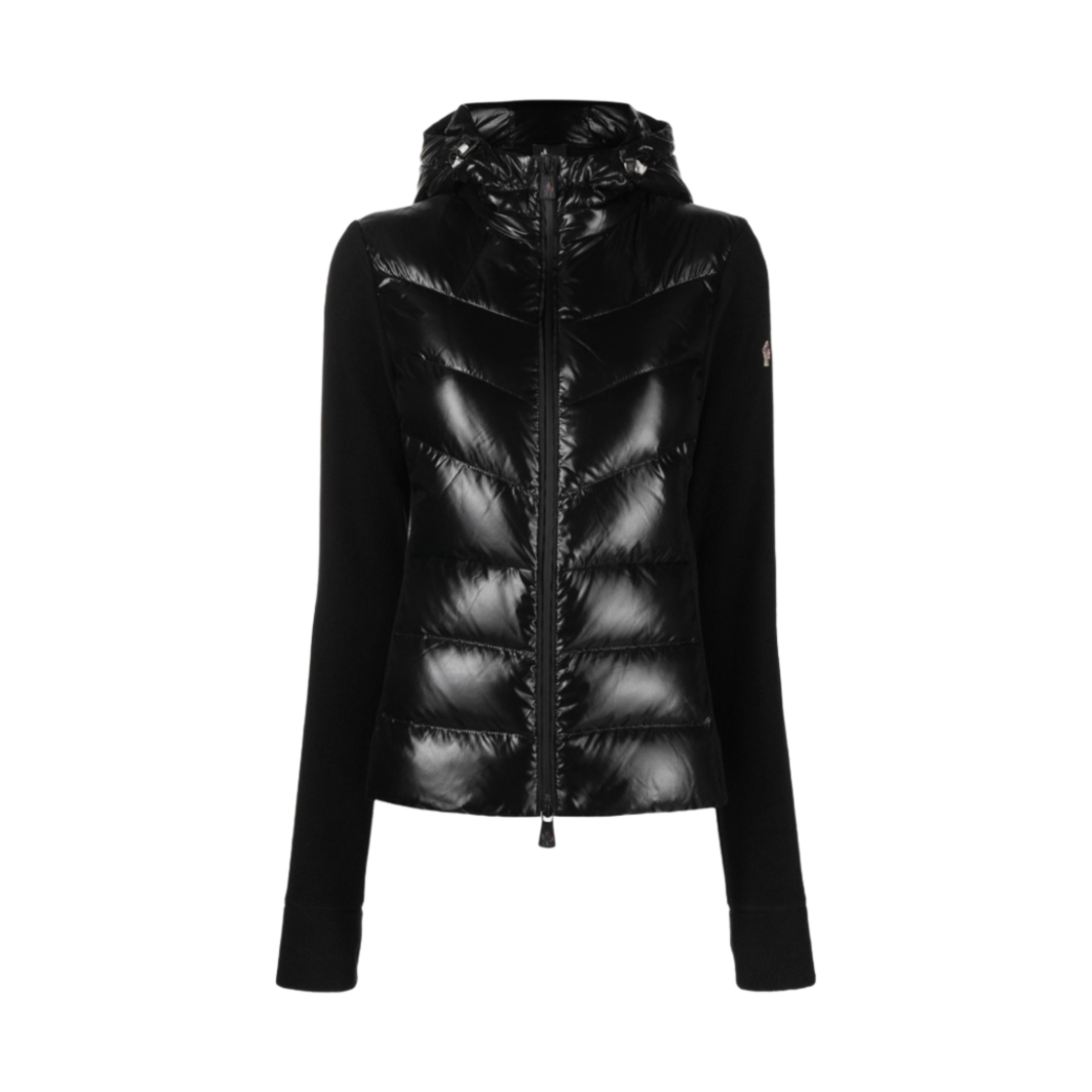 (W) 몽클레르 패딩 플리스 후드 블랙 - 22FW((W) Moncler Padded Fleece Hoodie Black - 22FW) - 1