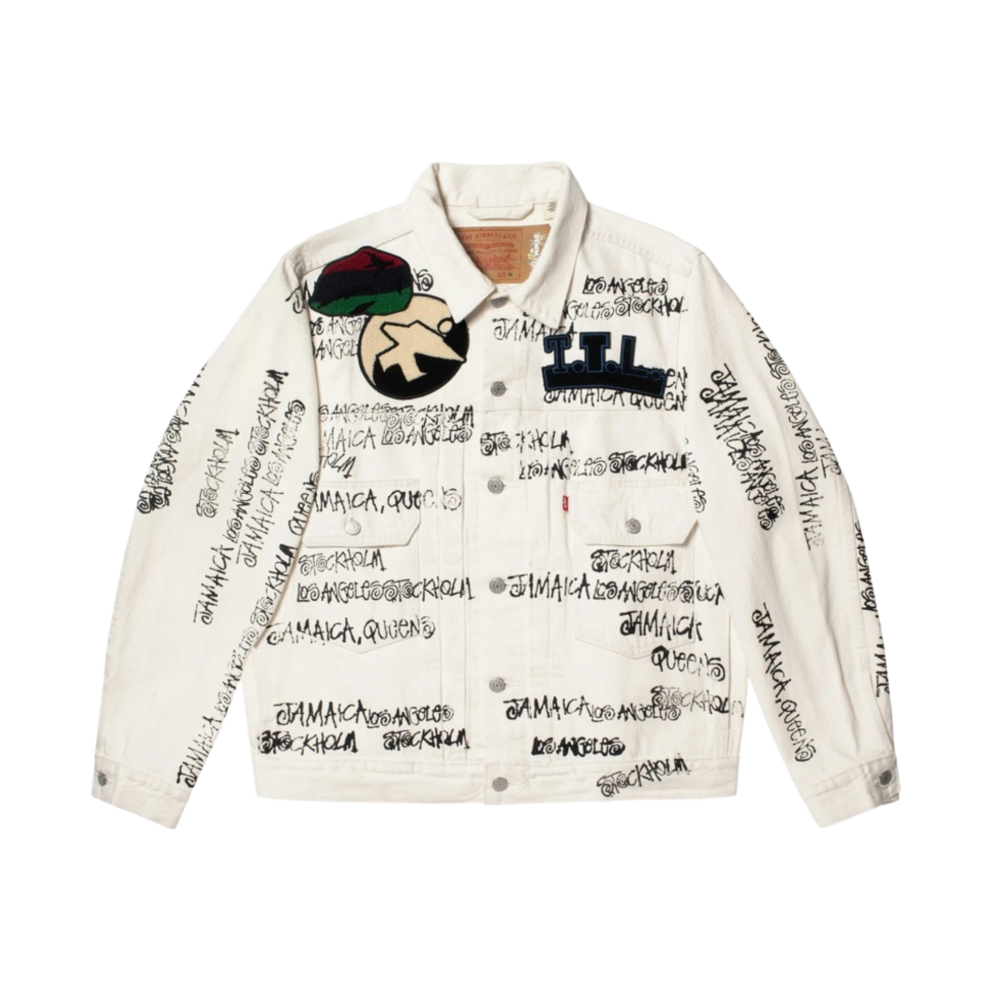 스투시 x 아워레가시 x 데님 티어스 TTL 데님 자켓 화이트(Stussy x Our Legacy x Denim Tears TTL Denim Jacket White)