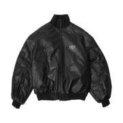 Civision by CSC Artificial Leather Bomber Jacket Black