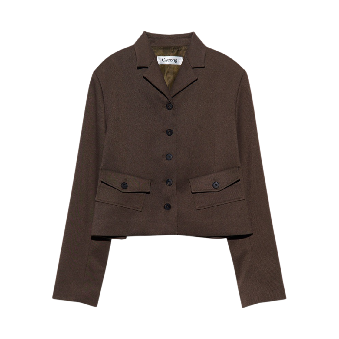 GY41PB02BR Gyeong Mini Pocket Blazer Brown