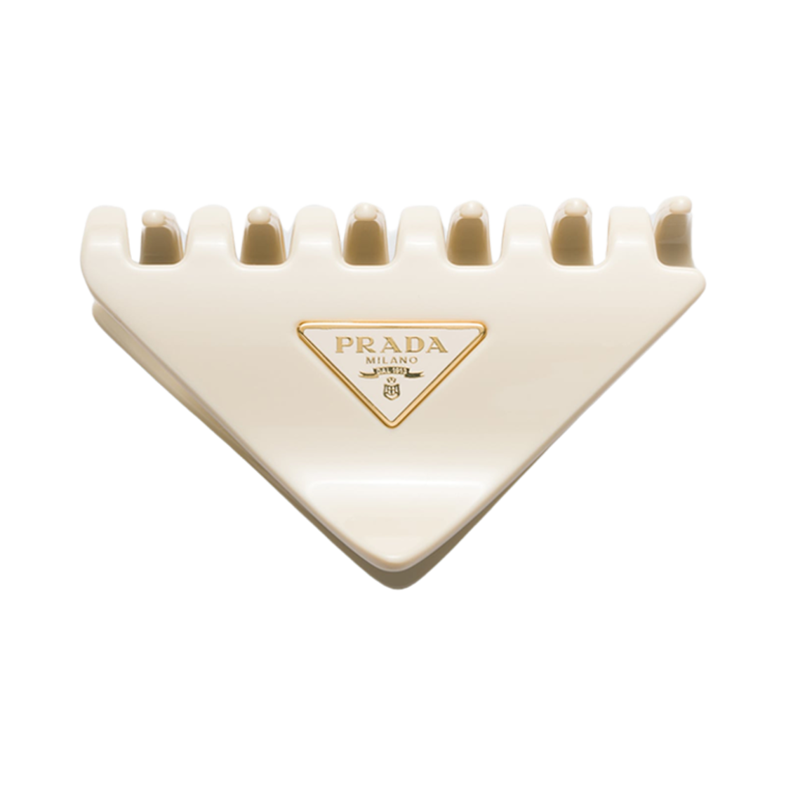 1IF175-2CN4-F0304 (W) Prada Plexiglas Claw Clip Ivory