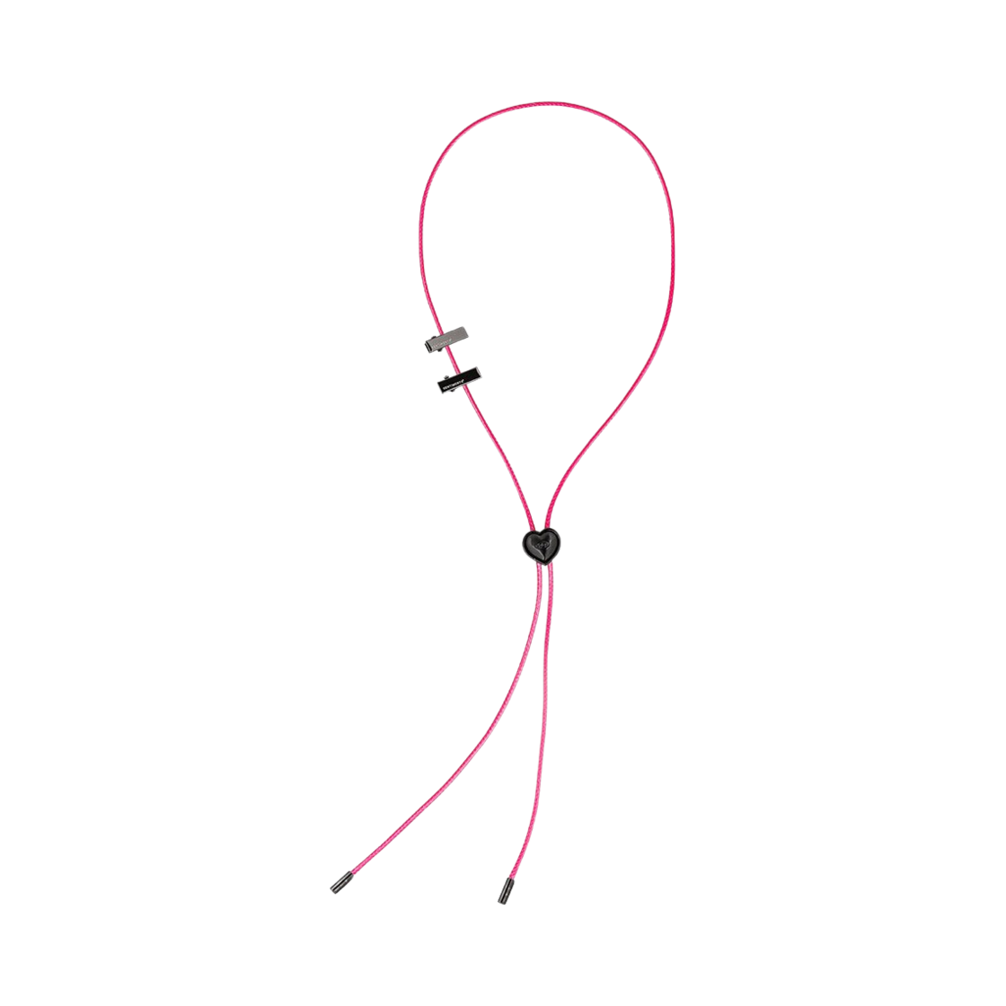 no483bp Sentiments No.483 Heart Code Lock Necklace Black/Pink