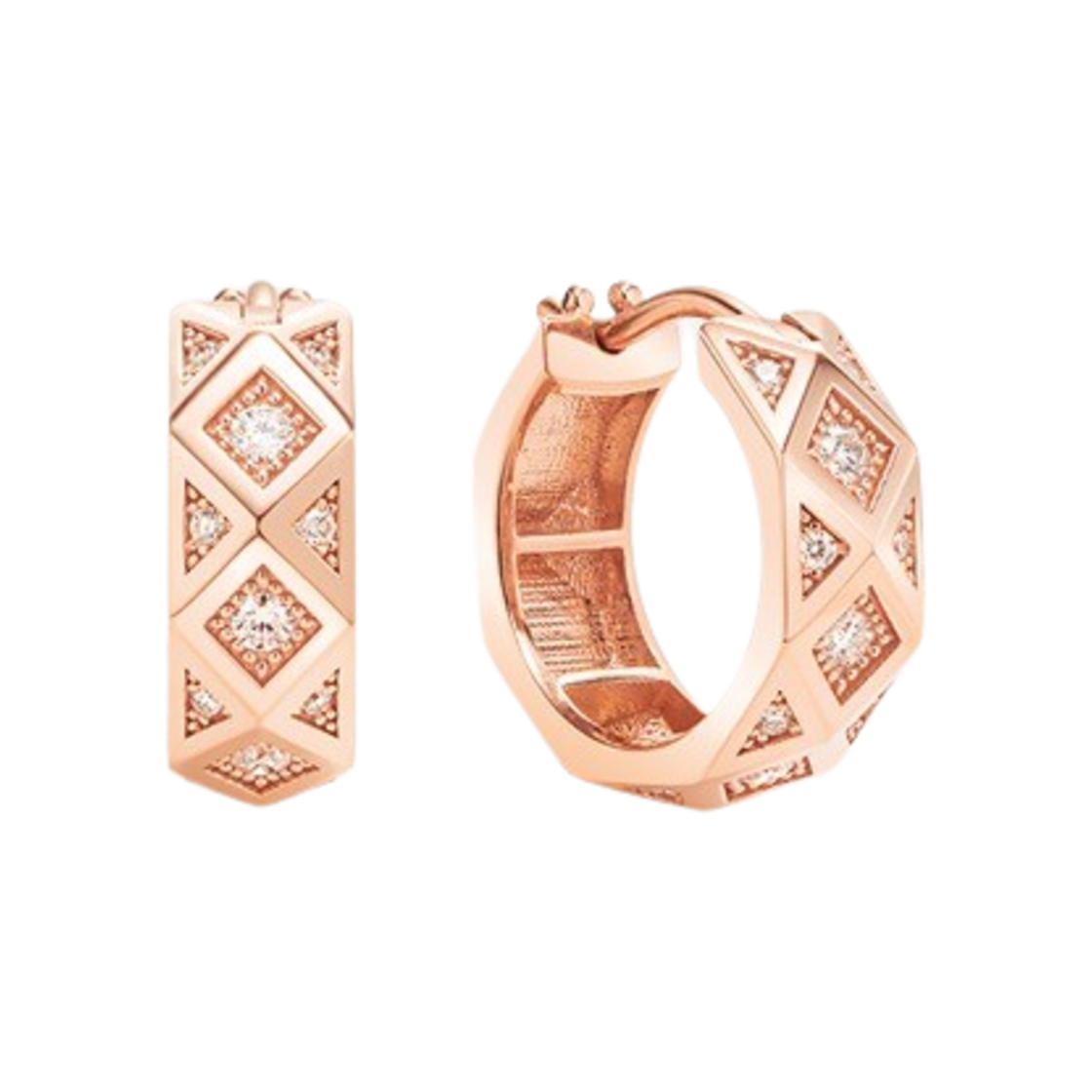 미꼬 앙상블 M 볼드 다이아몬드 이어링 핑크 골드(Miko Ensemble M Bold Diamond Earring Pink Gold)