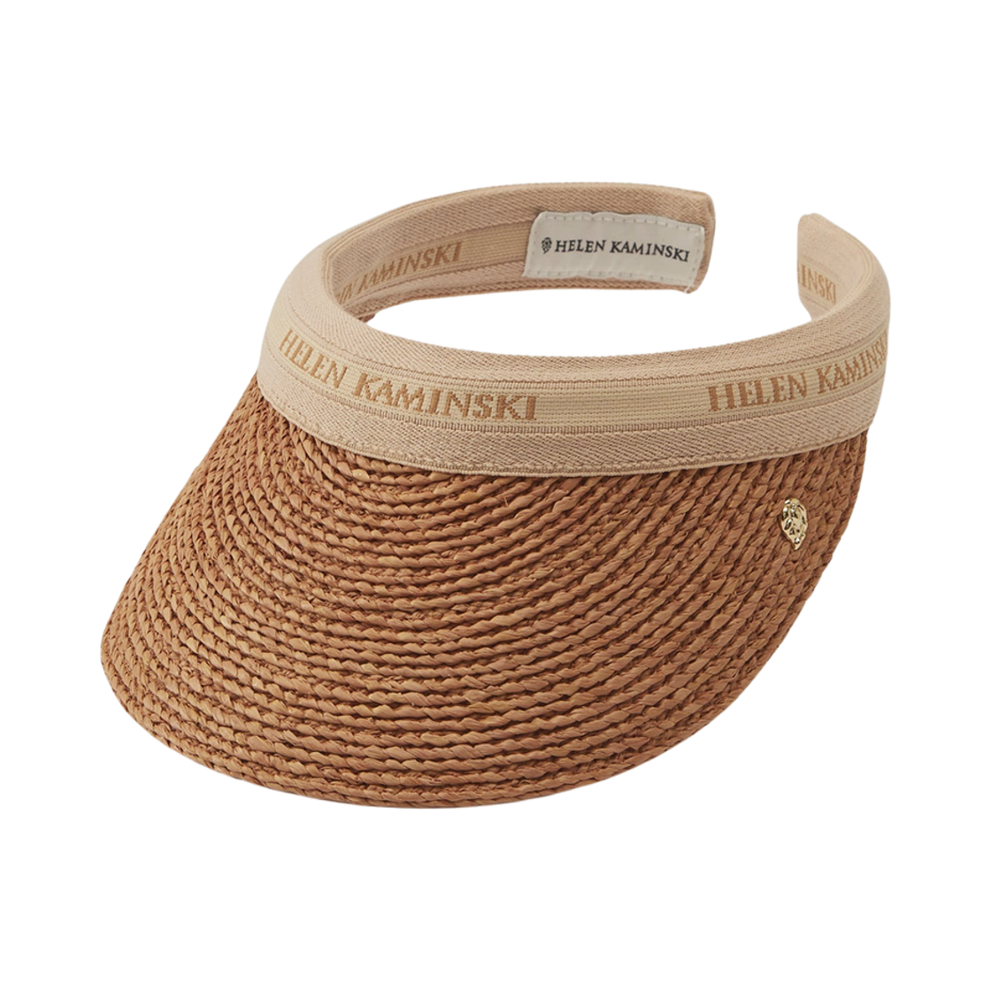 HAT52204 (W) Helen Kaminski Bianca 8 Visor Nougat Natural Logo