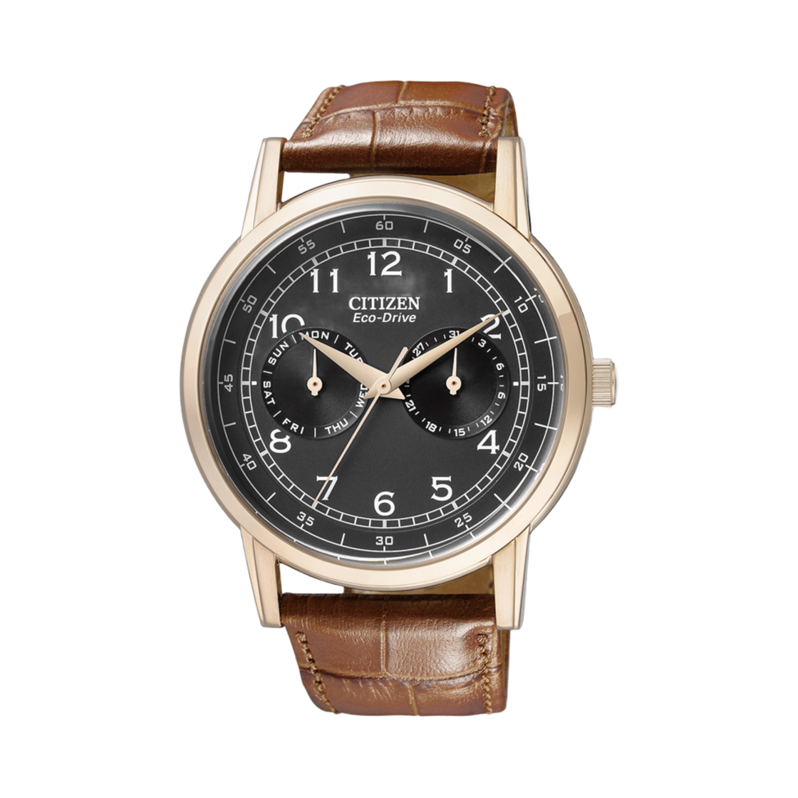 시티즌 꼬르소 에코드라이브 42mm 레더 로즈 골드 블랙 브라운(Citizen Corso Eco-Drive 42mm Leather Rose Gold Black Brown) - 1