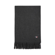 Maison Kitsune Tricolor Fox Wool Muffler Anthracite Melange