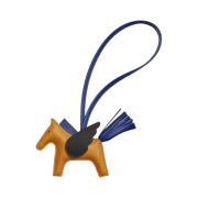 Hermes Rodeo Pegase PM Charm Milo Swift & Sesame Bleu Saphir Noir
