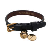 Alexander McQueen Gold Skull Bracelet Black