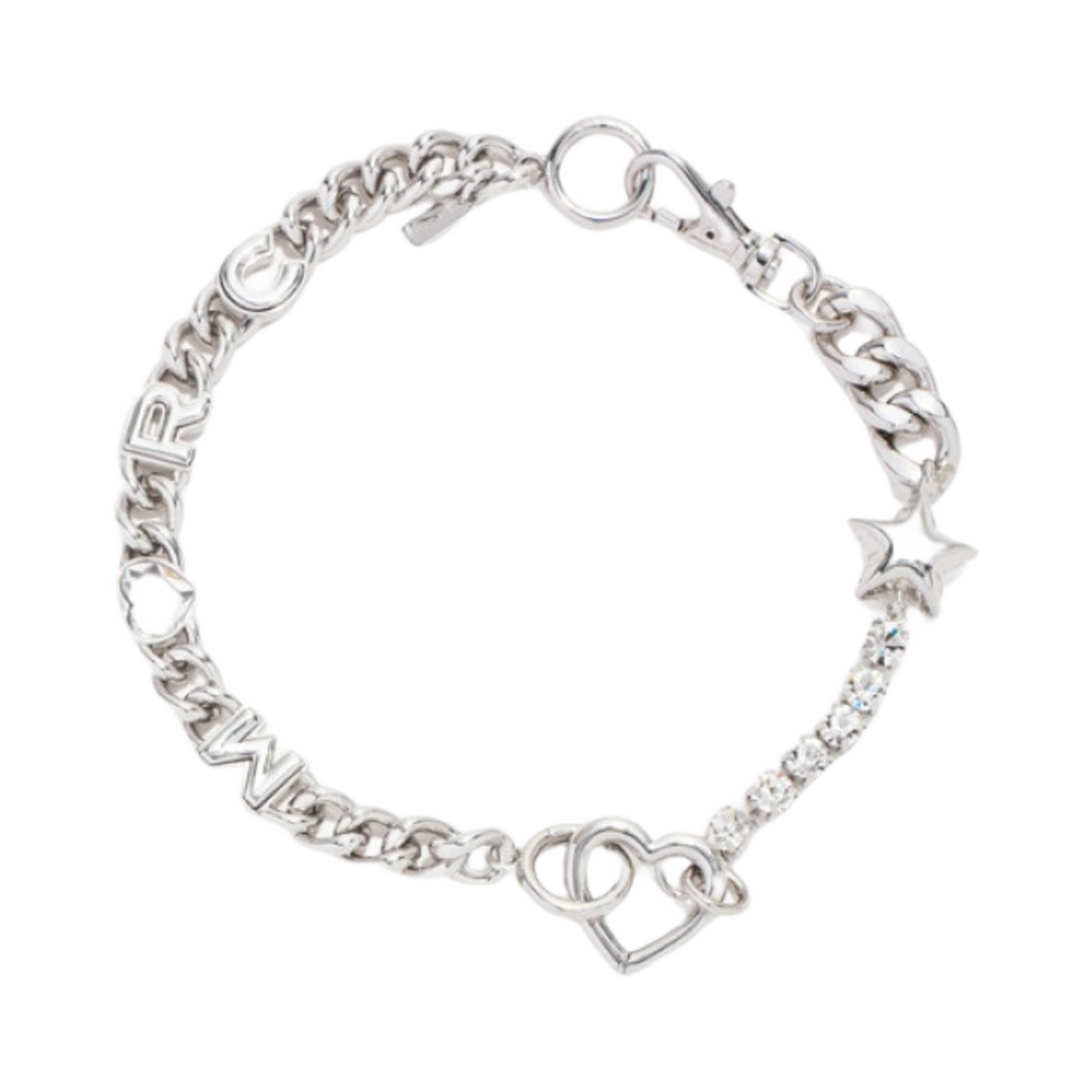 J307MT4RE22-980 Marc Jacobs Heart Charm Bracelet Silver