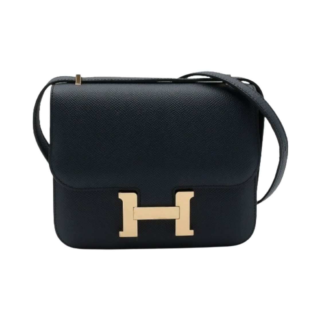 에르메스 콘스탄스 III 미니 18 백 앱송 & 로즈 골드 하드웨어 블루 인디고