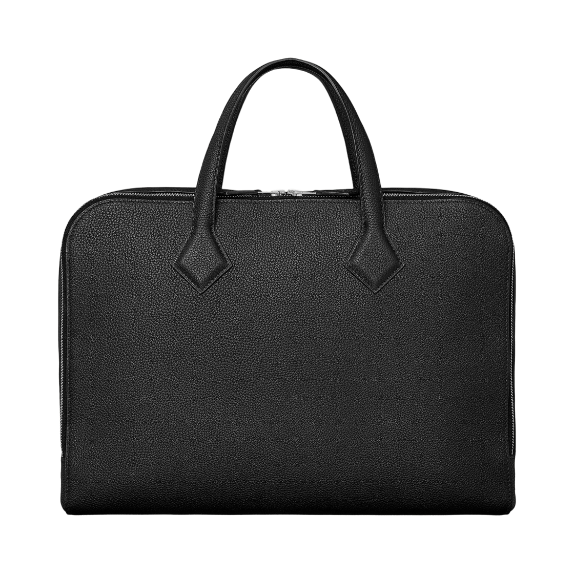 H076566CK89 Hermes Victoria Light Briefcase Evergrain & Palladium Noir