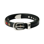 Our Legacy 2cm Card Deck Belt Bridle Leather Black
