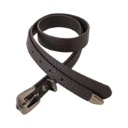Lemaire Minimal Western Belt Grained Leather Dark Brown