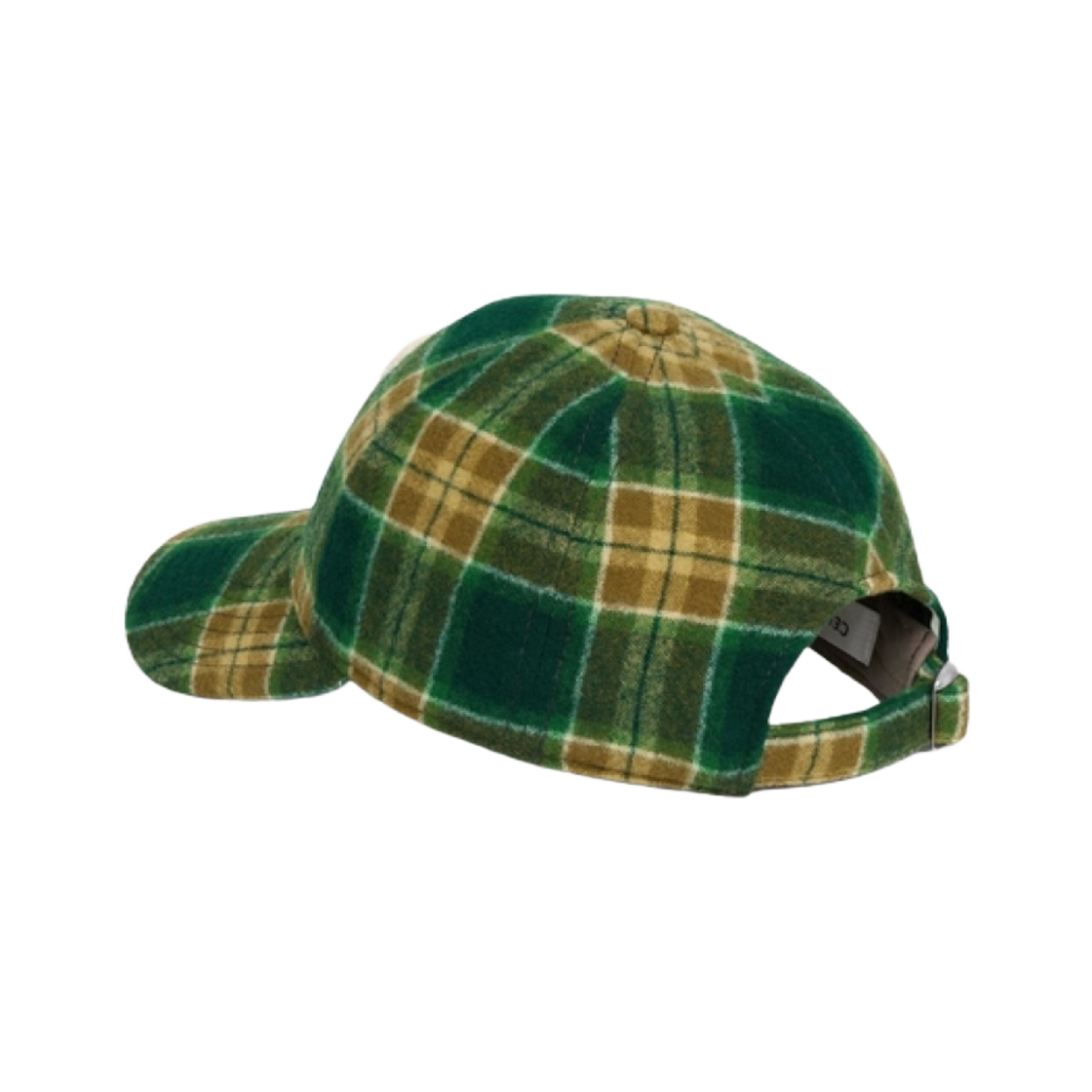 셀린느 체크 울 이니셜 스냅백 캡 버트 카키 끄레(Celine Initial Snapback Cap in Checked Wool Vert Khaki Craie) - 4