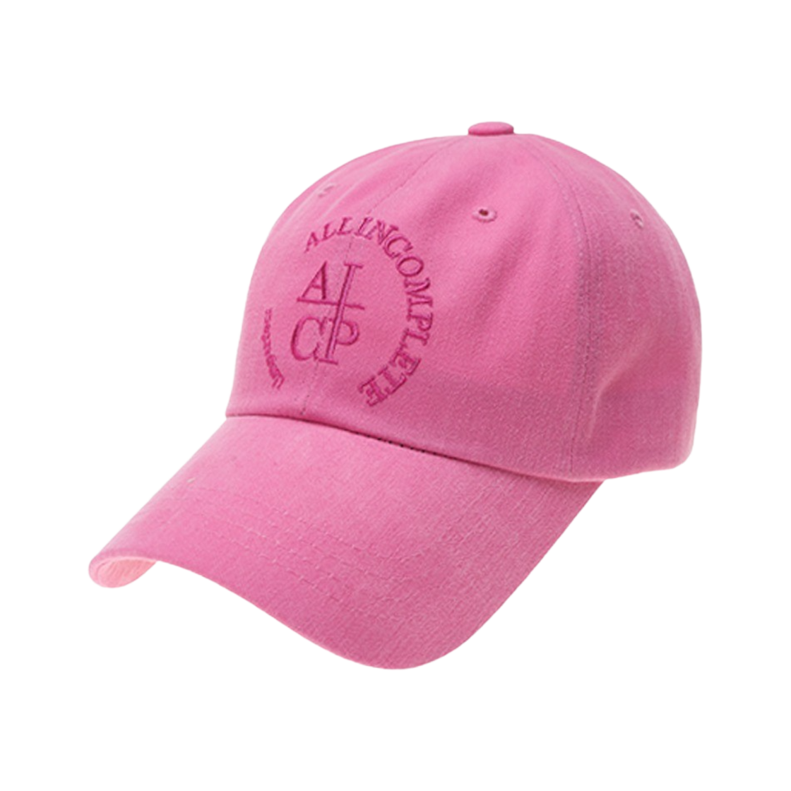 올인컴플리트 라운드 로고 볼캡 핑크