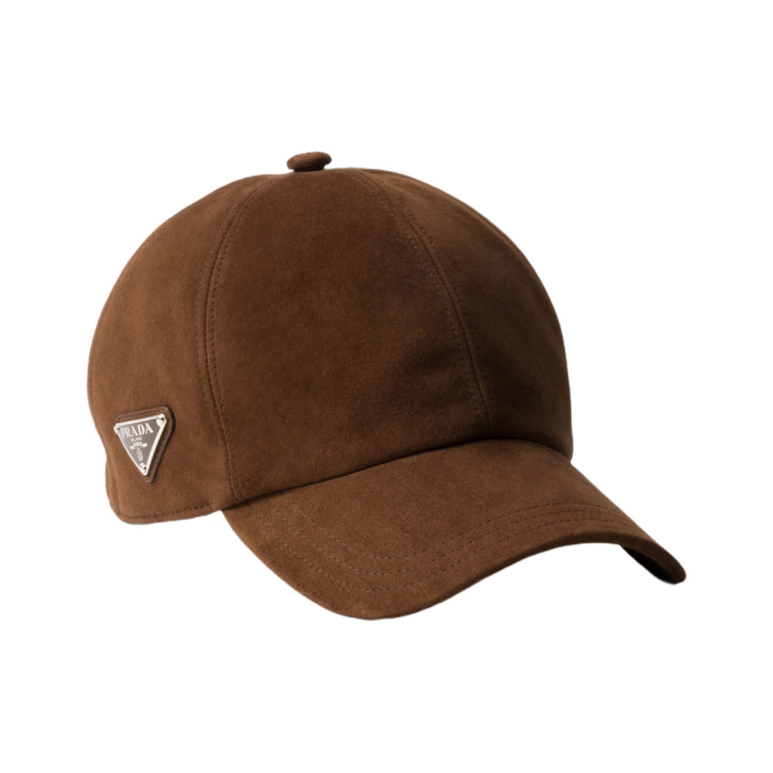 2HC274-008-F0324 Prada Suede Baseball Cap Cocoa Brown