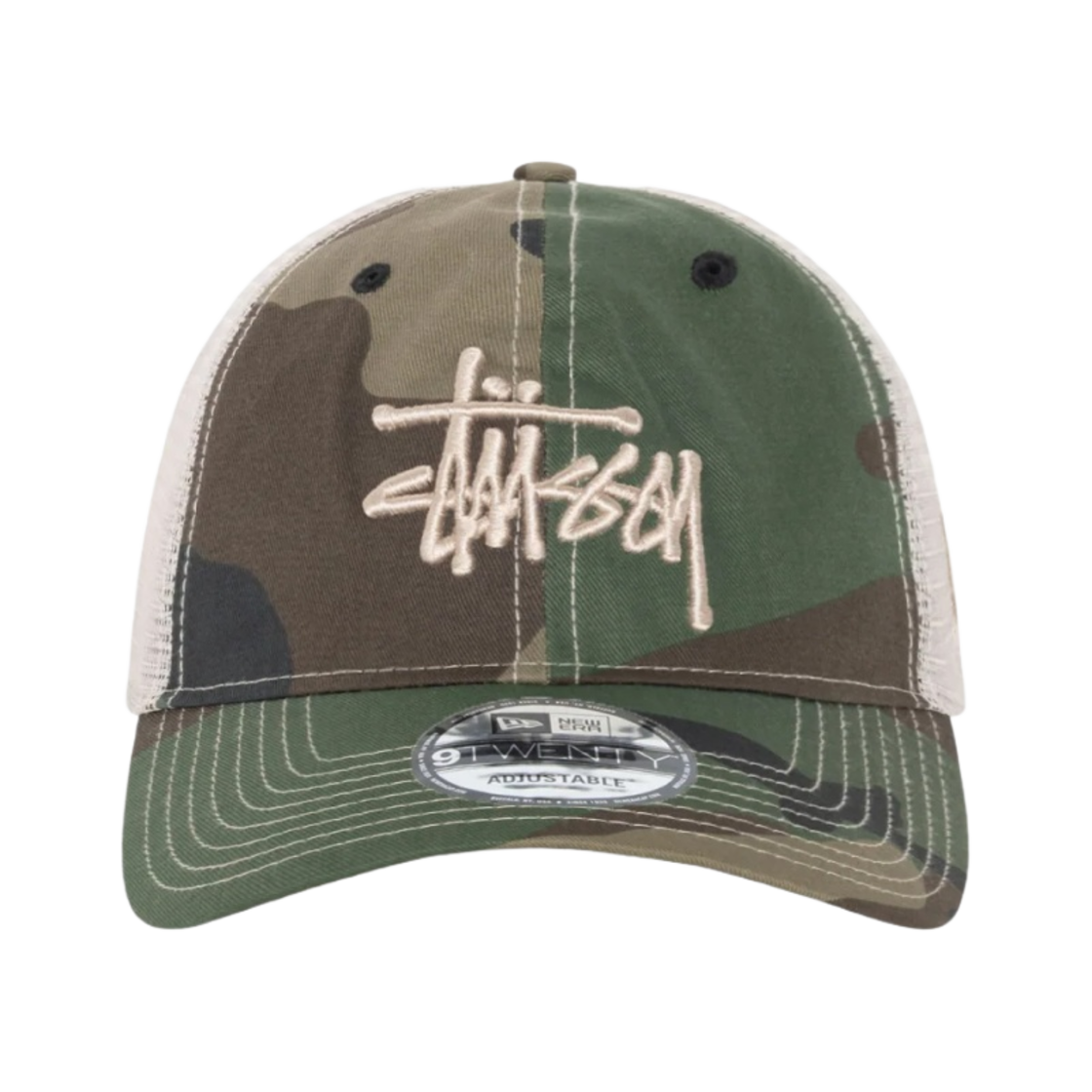 스투시 뉴에라 9Twenty 베이직 트러커 우드랜드 카모(Stussy New Era 9twenty Basic Trucker Woodland Camo)