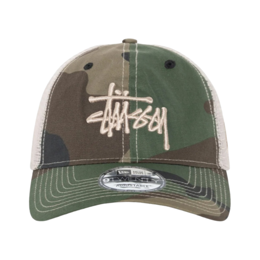 1311126 Stussy New Era 9twenty Basic Trucker Woodland Camo