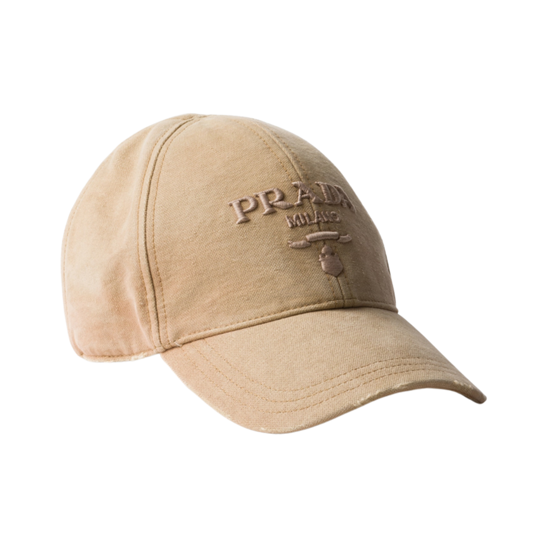 (W) 프라다 캔버스 베이스볼 캡 베이지((W) Prada Canvas Baseball Cap Beige) - 1