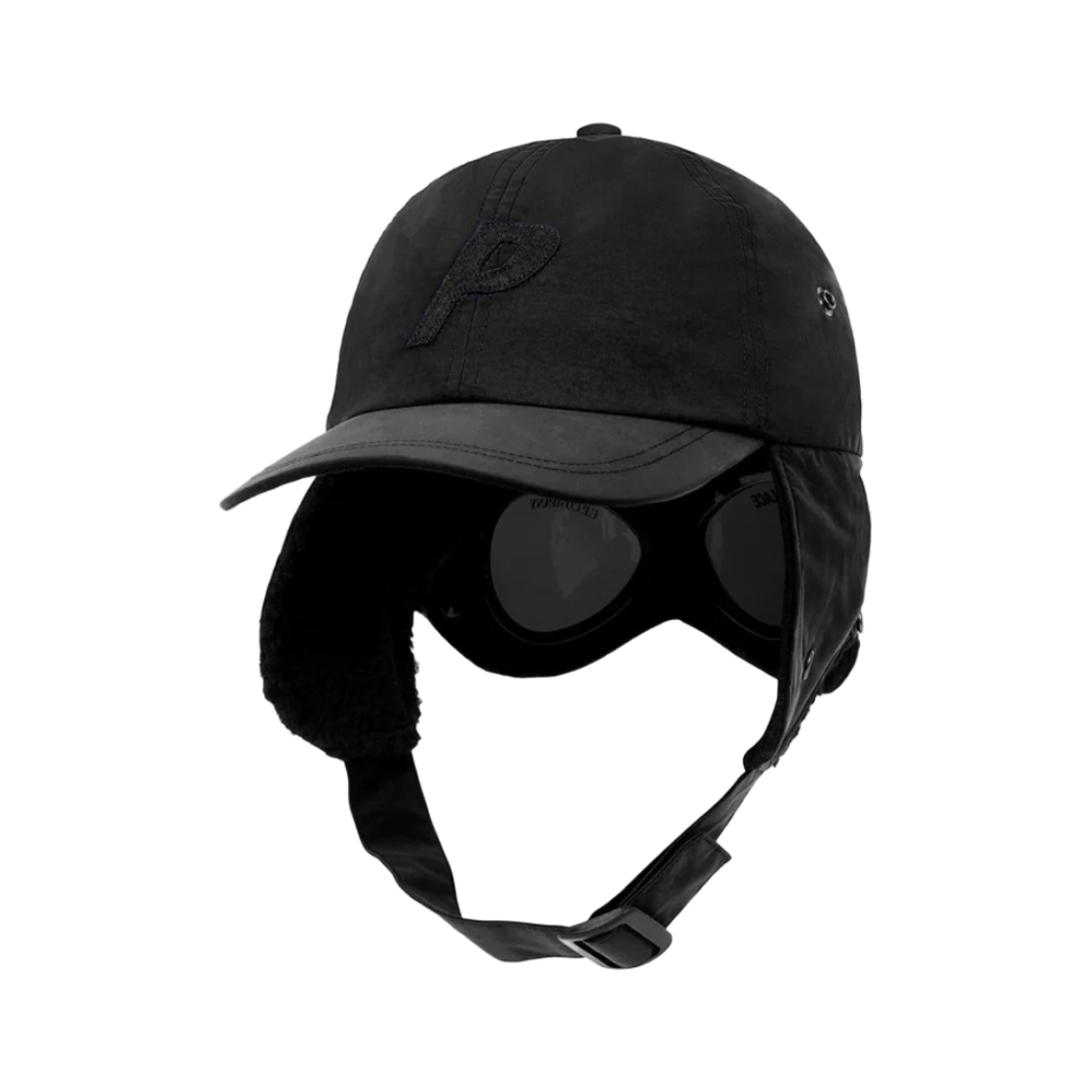 팔라스 x C.P. 컴퍼니 고글 이어 플랩 P-캡 블랙 - 23FW(Palace x C.P. Company Goggle Ear Flap P-Cap Black - 23FW)