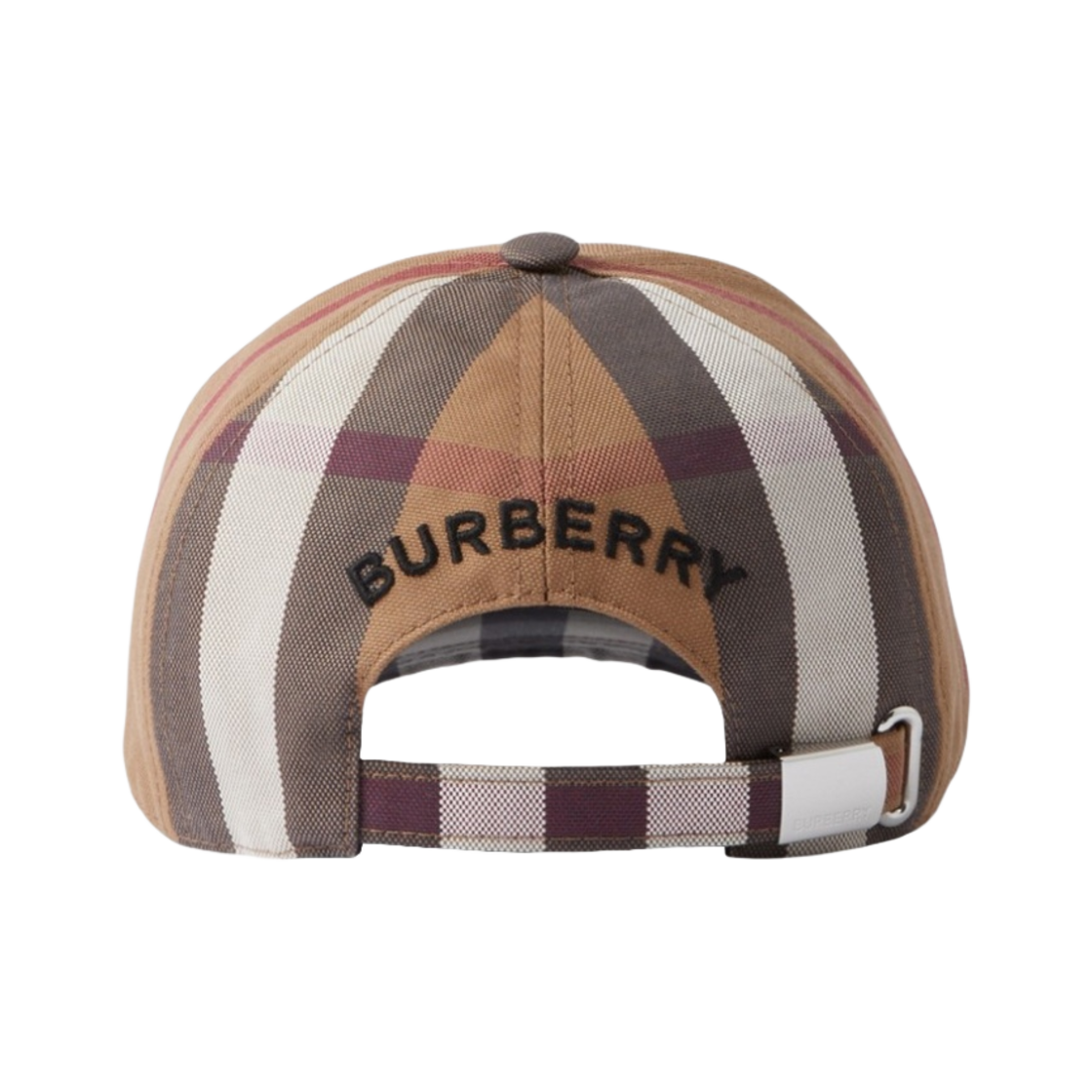 버버리 자수 로고 체크 코튼 베이스볼 캡 다크 버치 브라운(Burberry Embroidered Logo Check Cotton Baseball Cap Dark Birch Brown) - 3