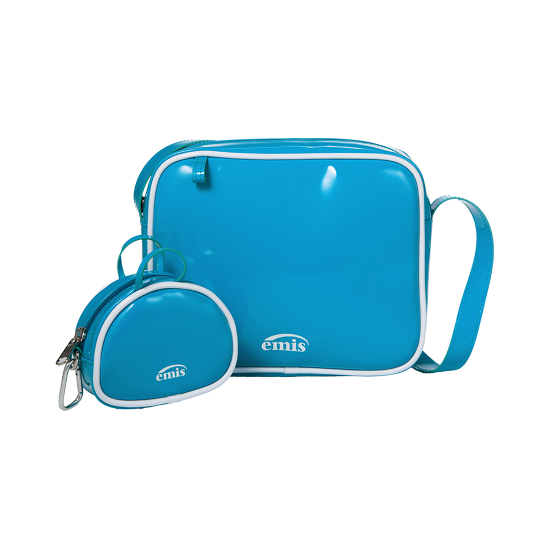 이미스 에나멜 숄더백 코인 퍼스 세트 라이트 블루(Emis Enamel Shoulder Bag With Coin Purse Set Light Blue) - 4