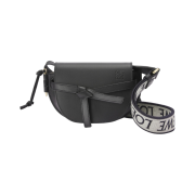 Loewe Mini Gate Dual Bag in Soft Calfskin and Jacquard Black