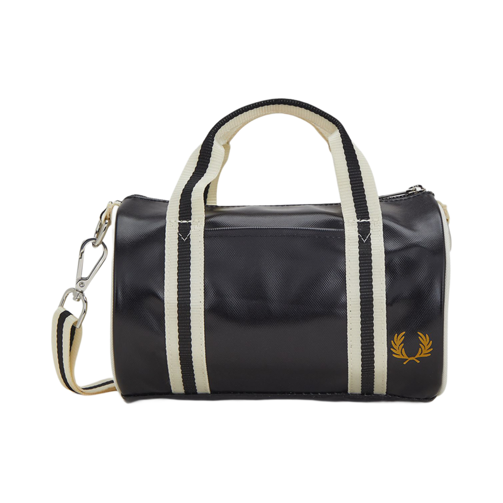 프레드페리 클래식 미니 배럴 백 블랙/에크루(Fred Perry Classic Mini Barrel Bag Black/Ecru)