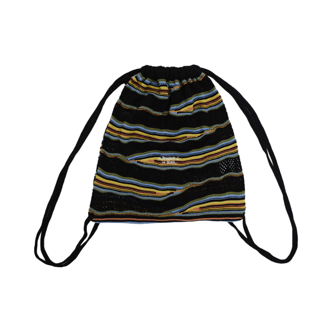 100151 Flatwave Slif Knit String Backpack Black