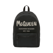 Alexander McQueen Graffiti Metropolitan Backpack Black Ivory
