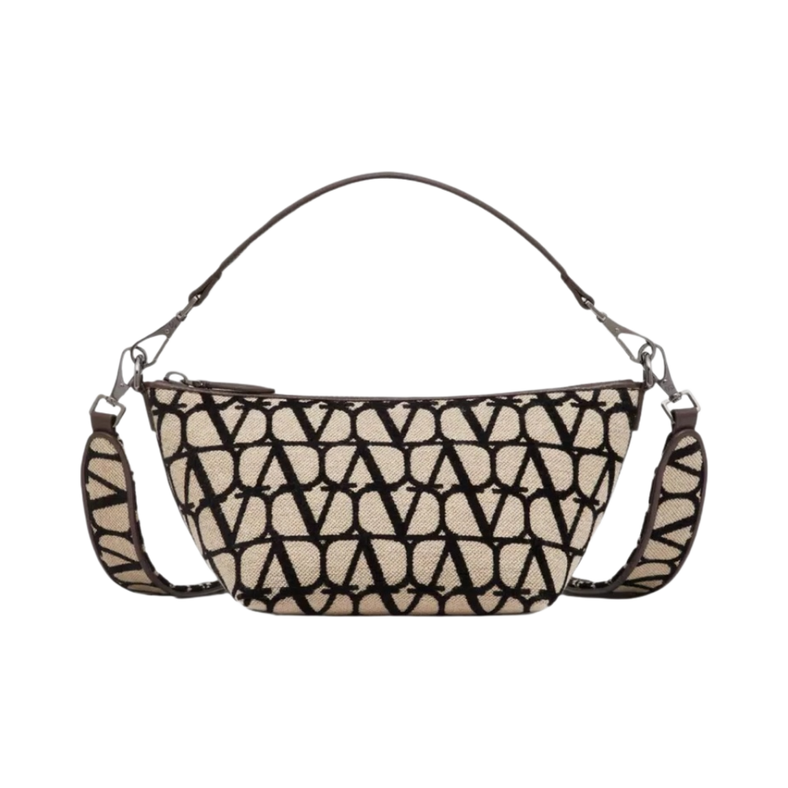 B0C24JXD6ZN Valentino Toile Iconographe Leather Details Shoulder Bag Beige Black