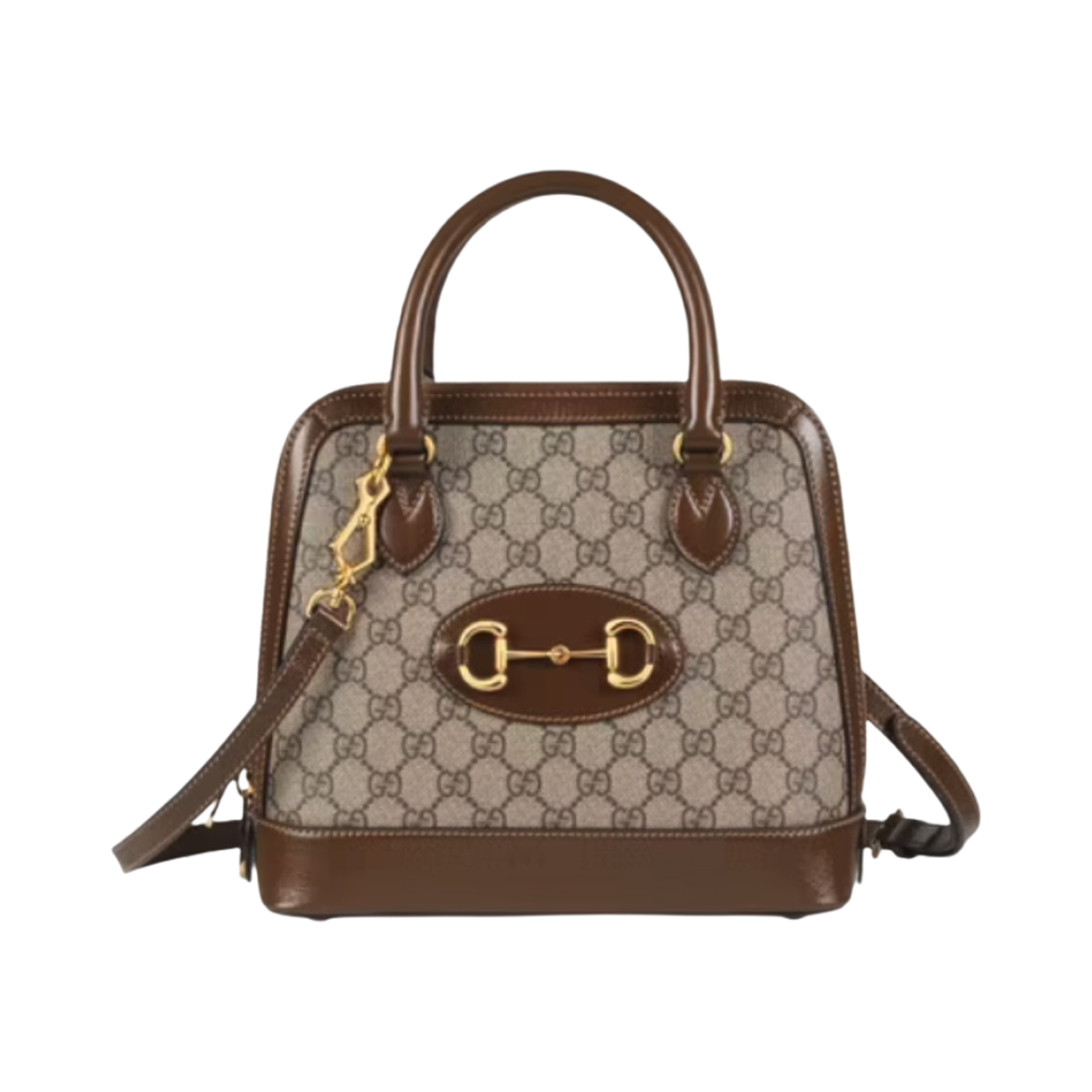 구찌 홀스빗 1955 스몰 탑 핸들백 베이지 에보니 브라운(Gucci Horsebit 1955 Small Top Handle Bag Beige Ebony Brown) - 1