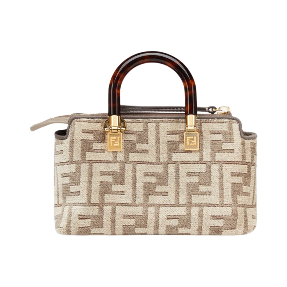 펜디 바이 더 웨이 테피스트리 패브릭 스몰 보스턴백 도브 그레이 베이지(Fendi By The Way Leather Small Boston Bag Dove Grey Beige) - 3
