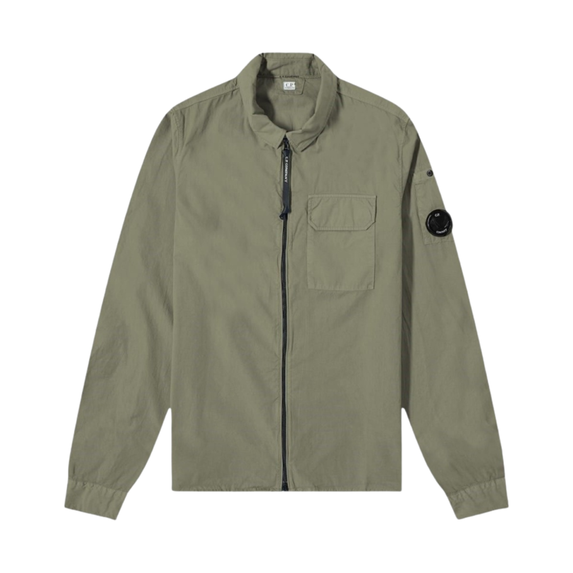 C.P. 컴퍼니 개버딘 지퍼 셔츠 타임 그린 - 22FW(C.P. Company Gabardine Zipped Shirt Thyme Green - 22FW) - 1