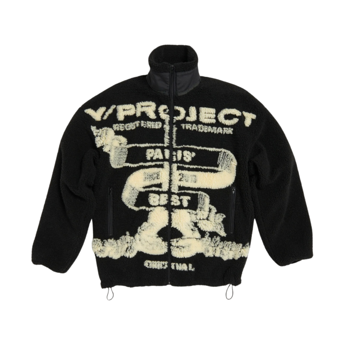 와이프로젝트 파리 베스트 자카드 플리스 자켓 블랙 - 23FW(Y/Project Paris Best Jacquard Fleece Jacket Black - 23FW)