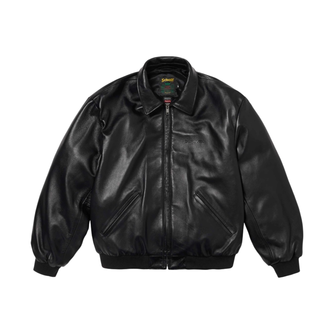슈프림 x 쇼트 후드 레더 봄버 자켓 블랙 - 24SS(Supreme x Schott Hooded Leather Bomber Jacket Black - 24SS) - 3