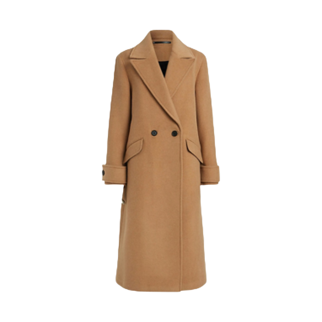 (W) 올 세인츠 마블 더블 브레스티드 롱라인 코트 카멜 브라운((W) All Saints Mabel Double Breasted Longline Coat Camel Brown)