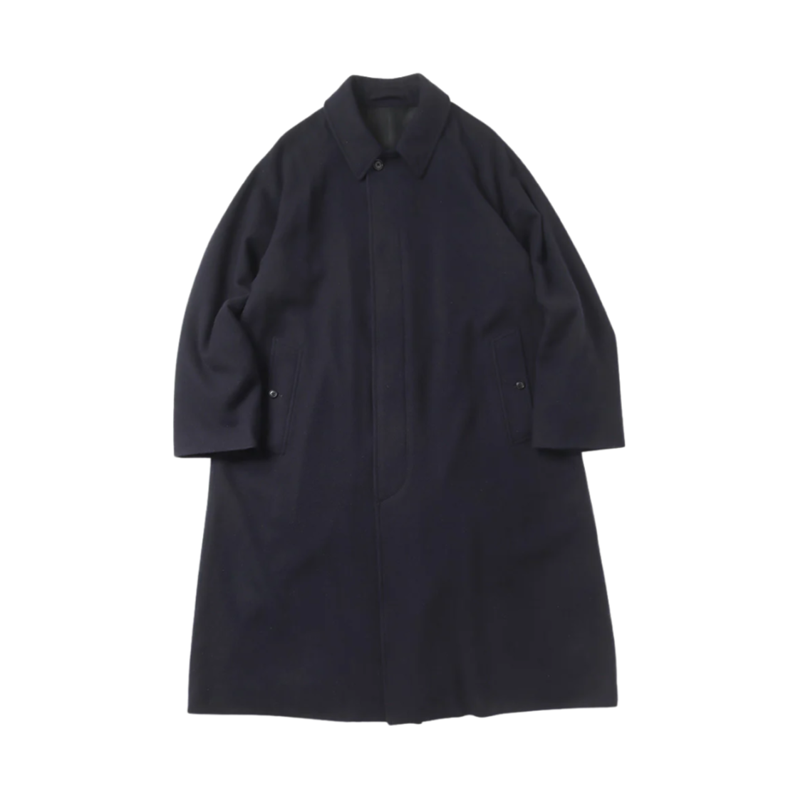 A03-04016 Comoli Cashmere Bal Collar Coat Navy - 24AW