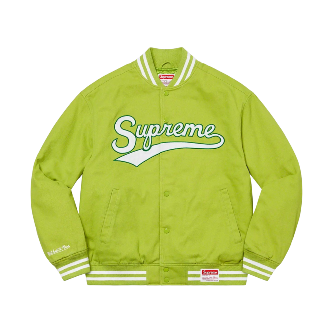 슈프림 미첼 & 네스 도우보이 트윌 바시티 자켓 그린 - 22FW(Supreme Mitchell & Ness Doughboy Twill Varsity Jacket Green - 22FW) - 2