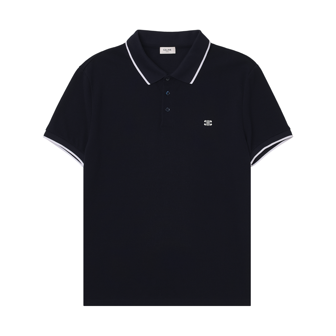 셀린느 코튼 피케 클래식 폴로 셔츠 네이비 오프 화이트(Celine Classic Polo Shirt in Cotton Pique Navy Off White)