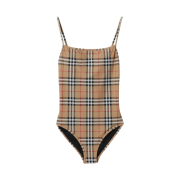 (W) Burberry Vintage Check Swimsuit Archive Beige