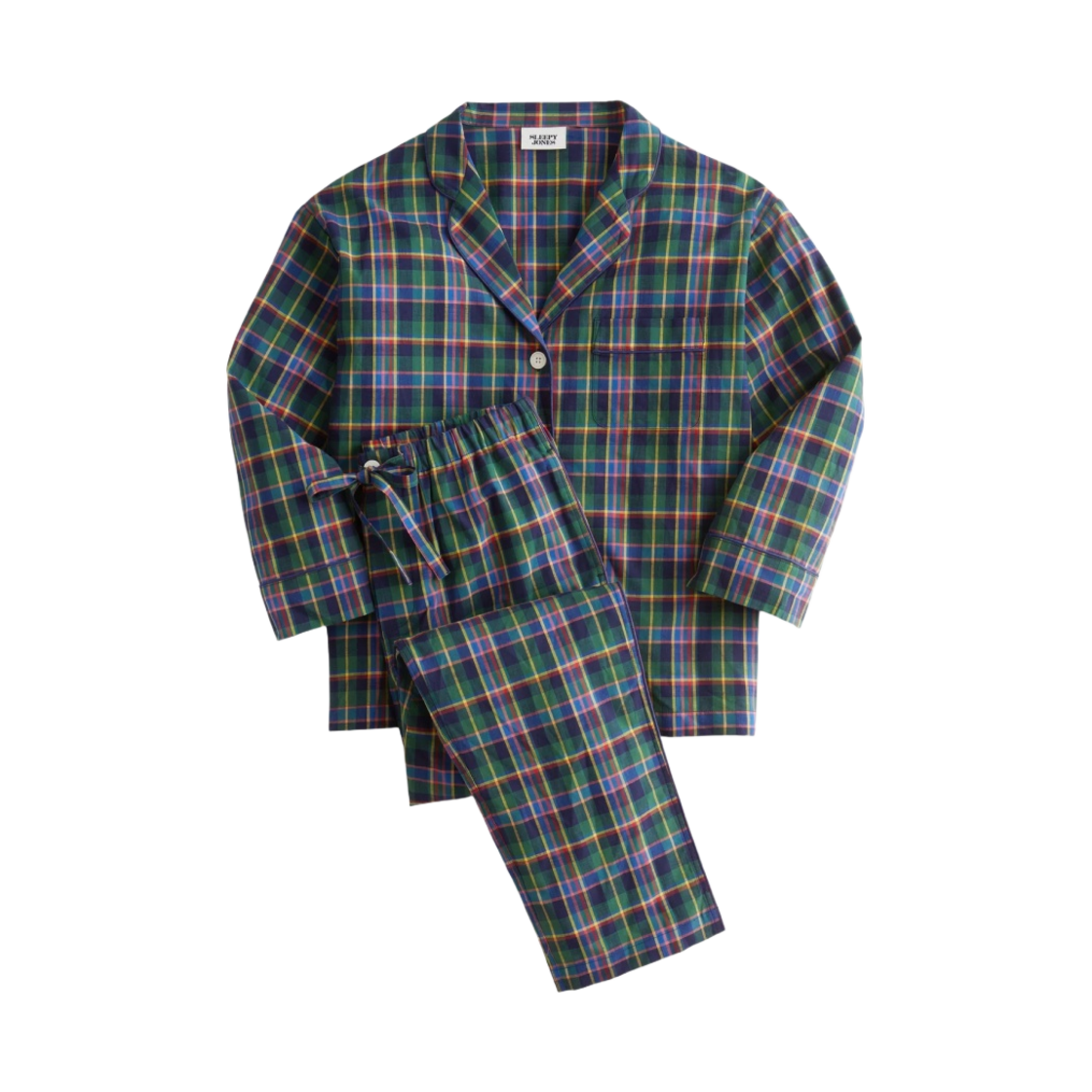 (W) 슬리피존스 마리나 파자마 세트 멀티 마드라스 플레이드((W) Sleepy Jones Marina Pajama Set Multi Madras Plaid)